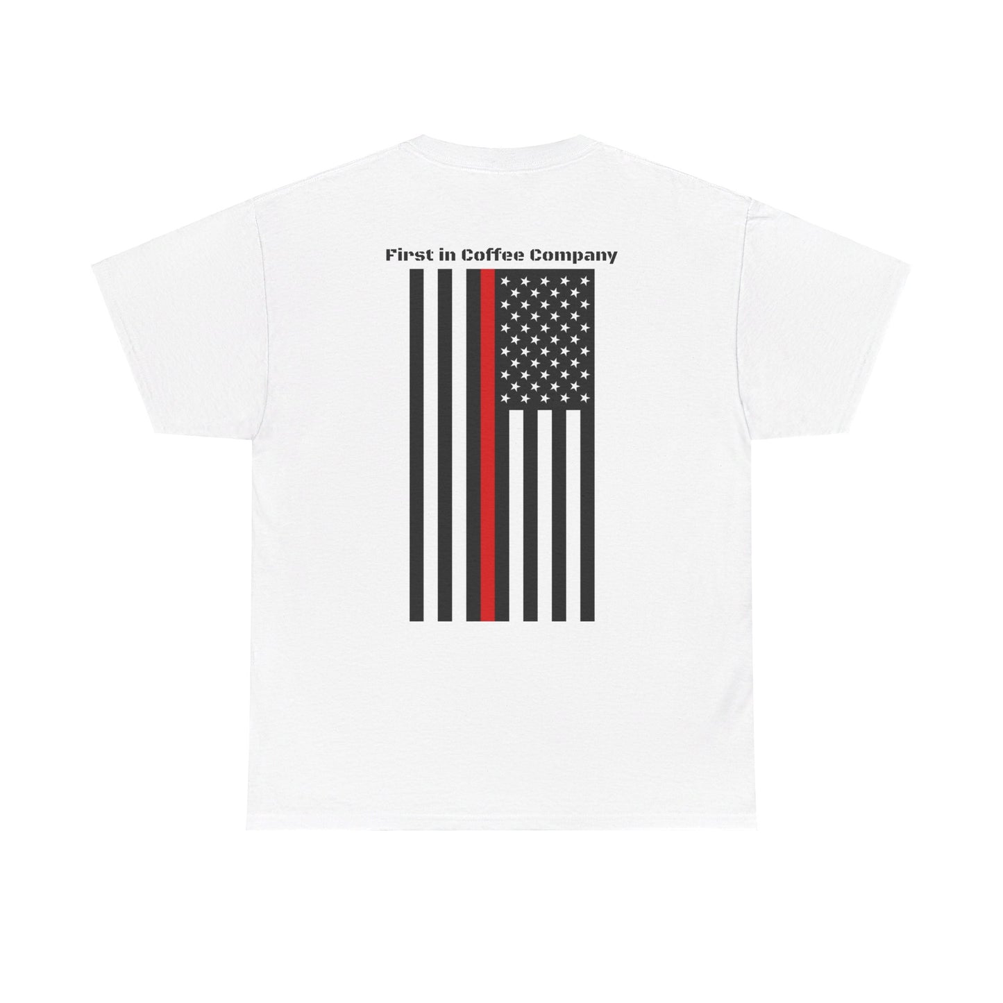 First in Coffee Thin Red Line Tee