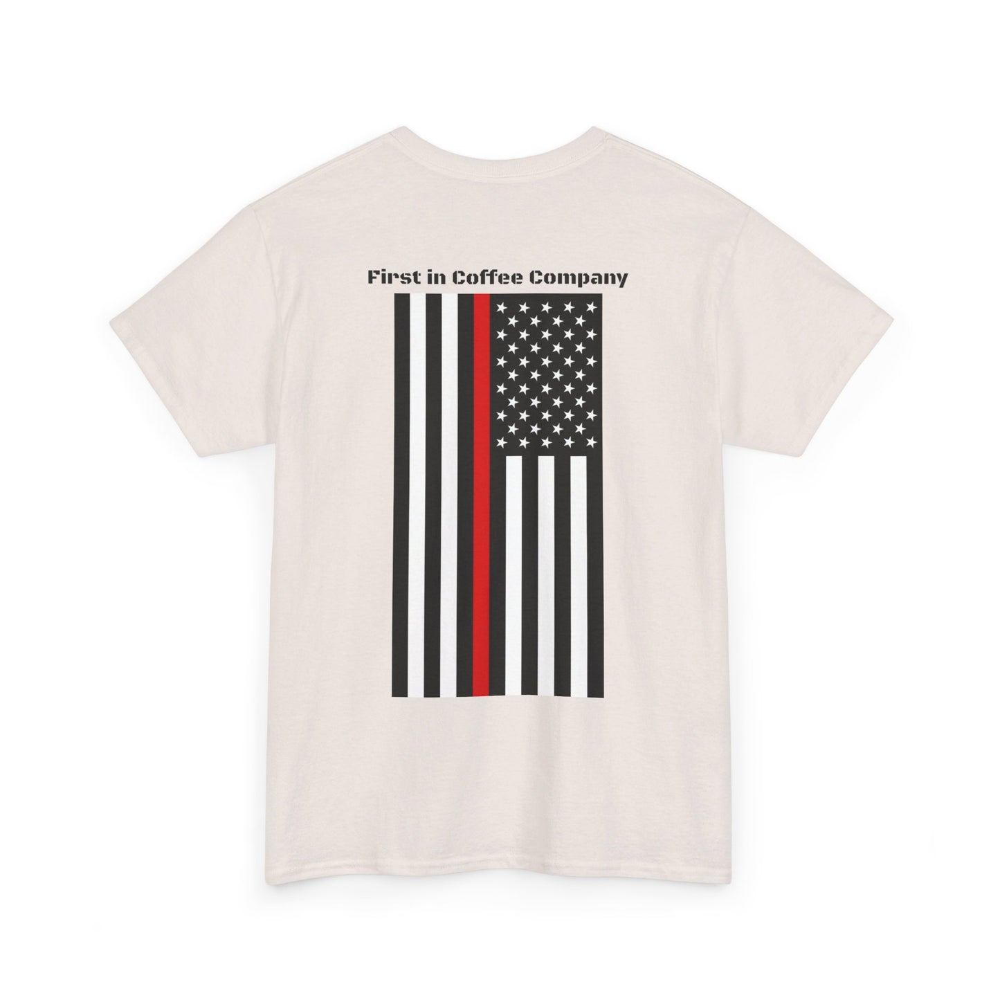 First in Coffee Thin Red Line Tee