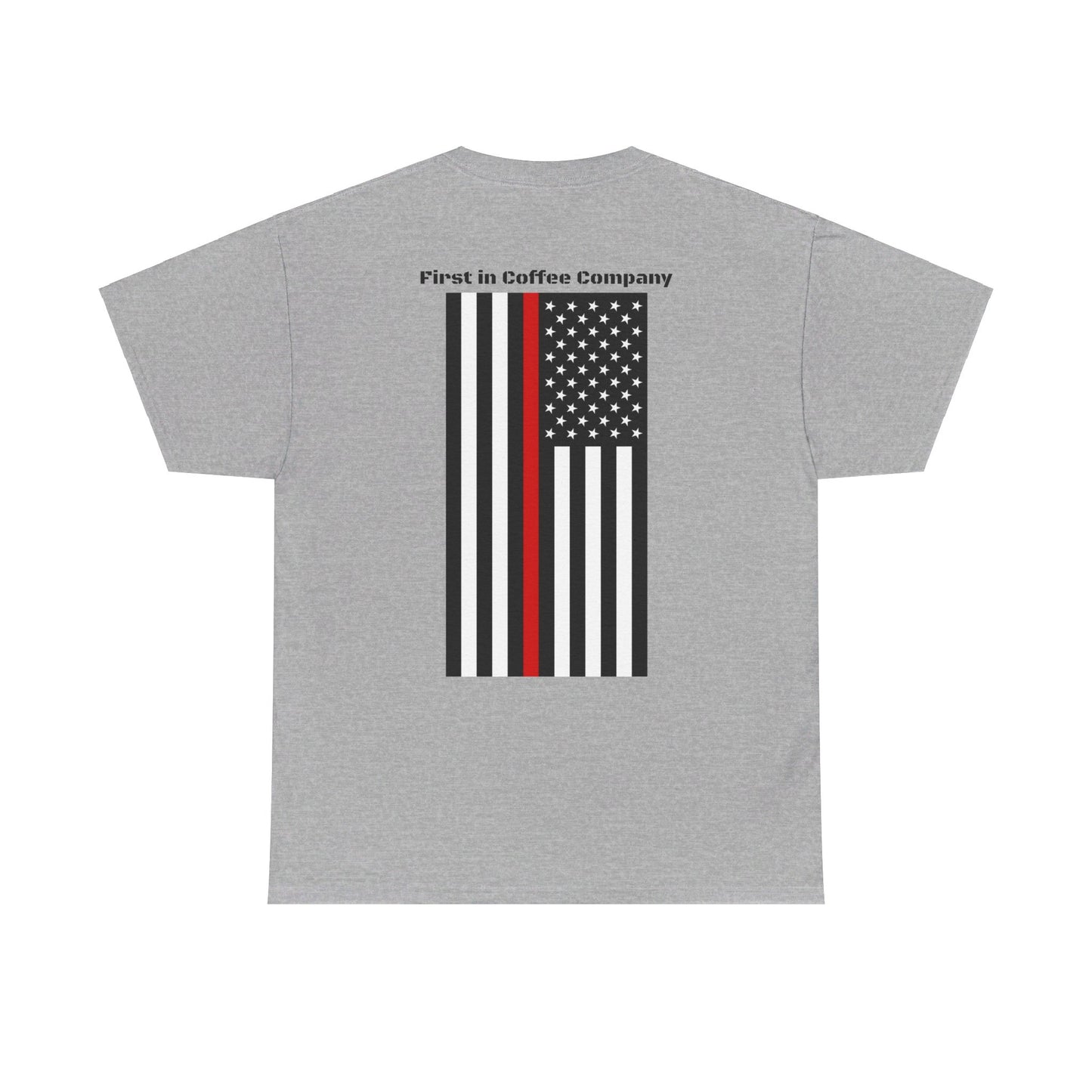 First in Coffee Thin Red Line Tee