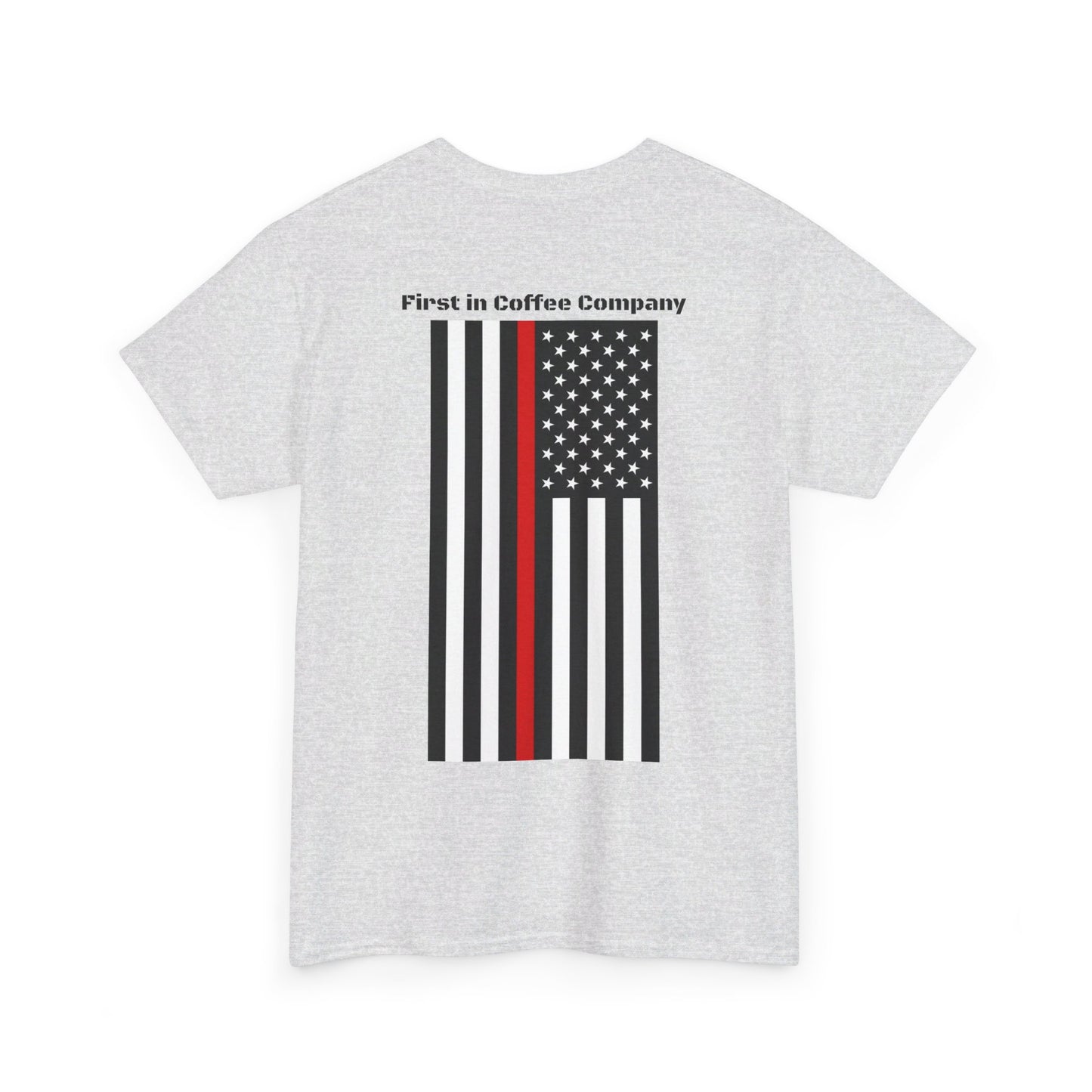 First in Coffee Thin Red Line Tee