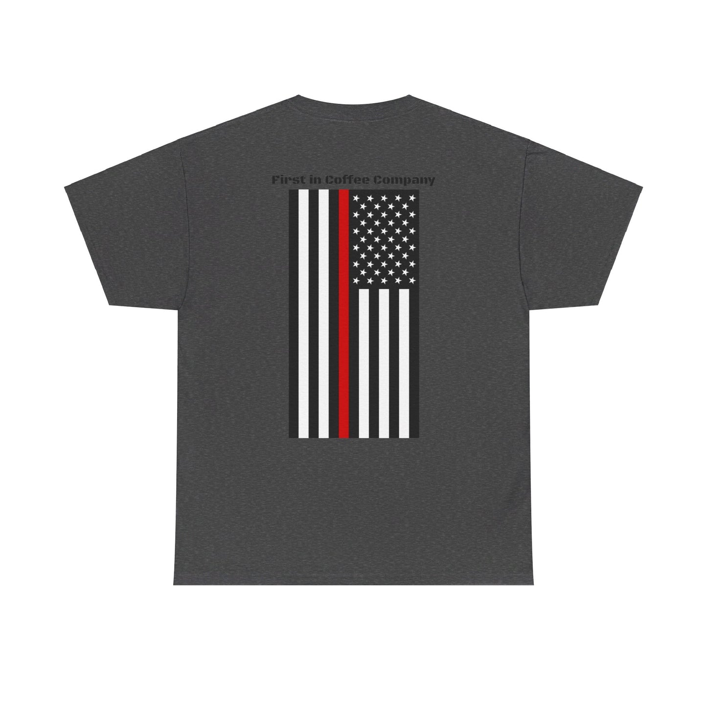 First in Coffee Thin Red Line Tee