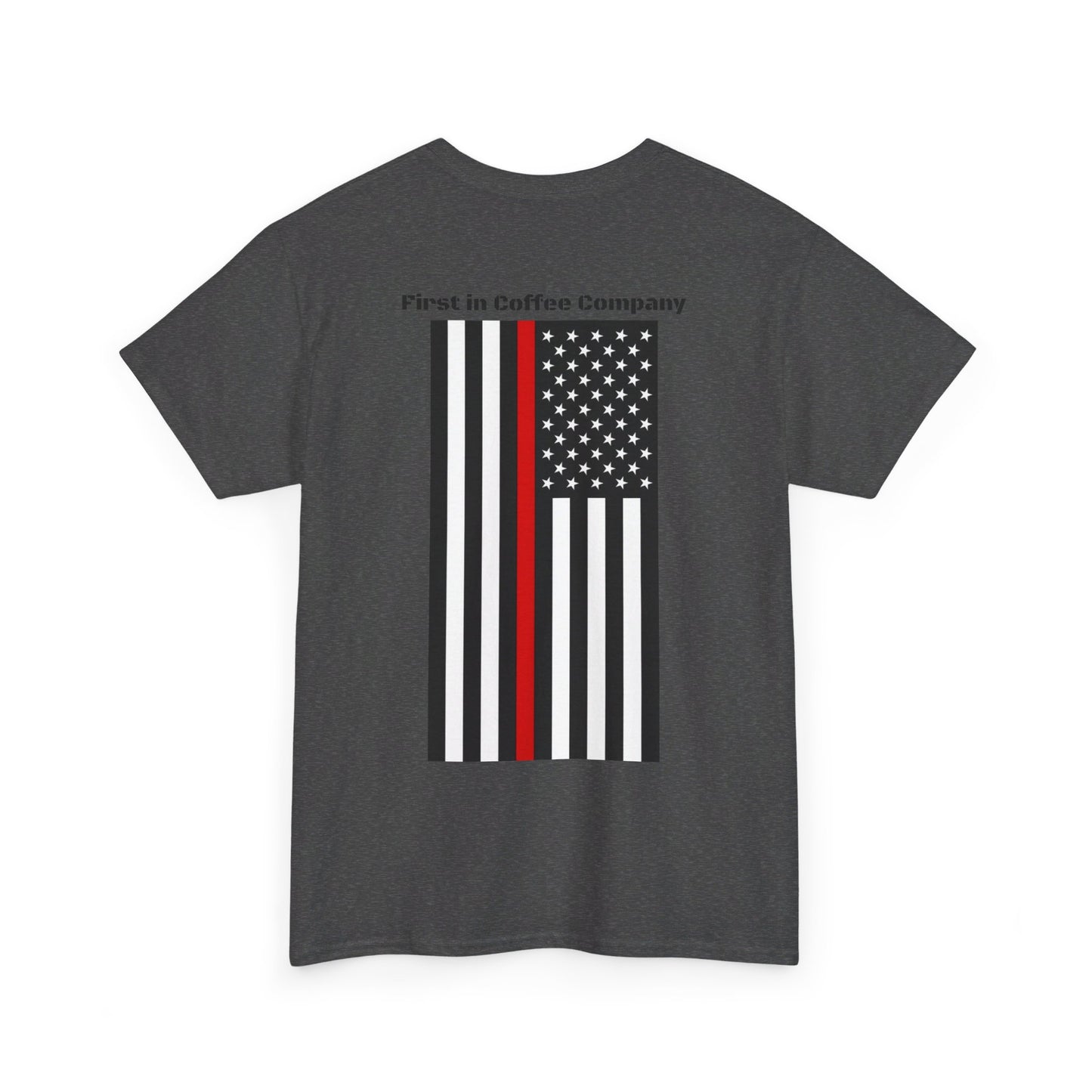 First in Coffee Thin Red Line Tee