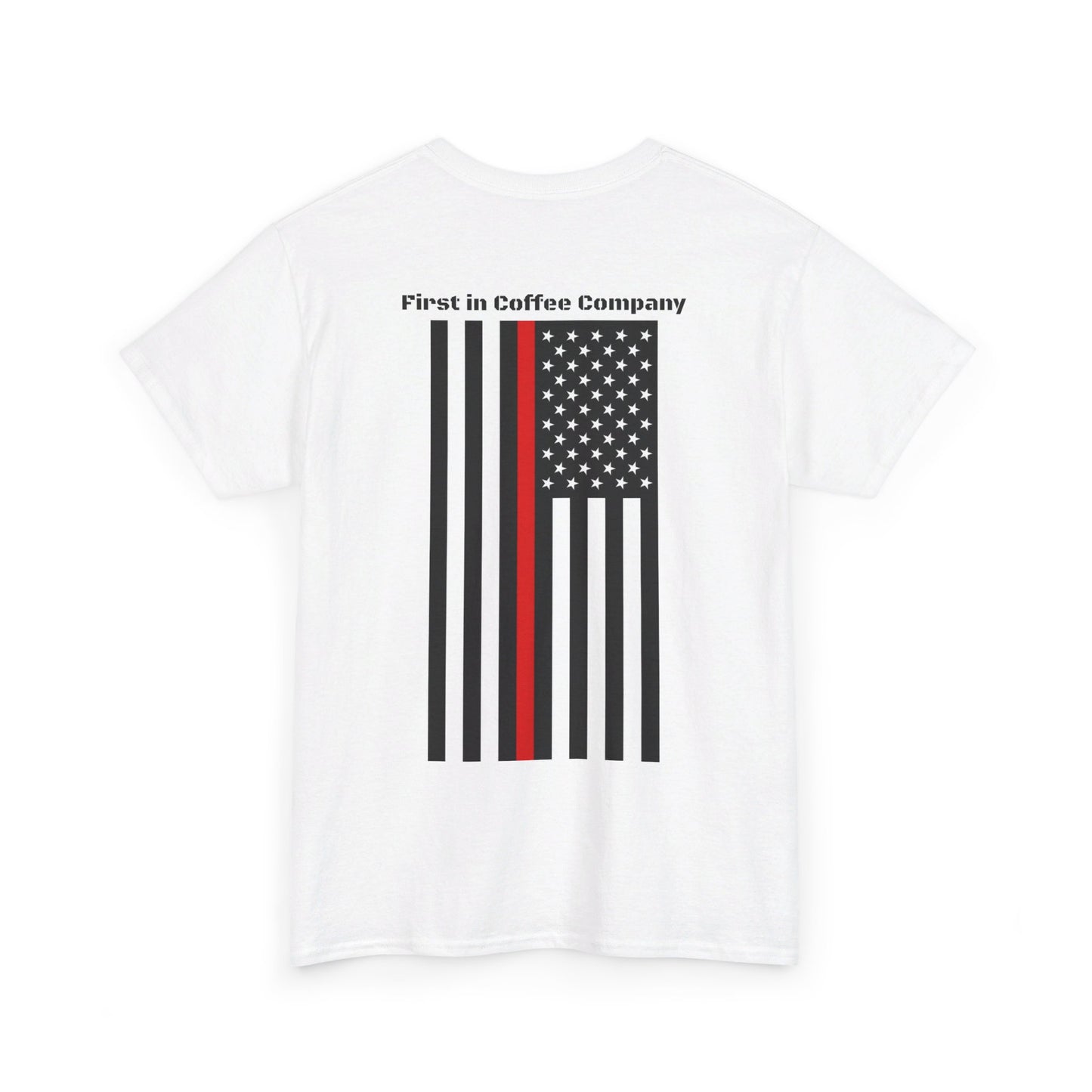 First in Coffee Thin Red Line Tee