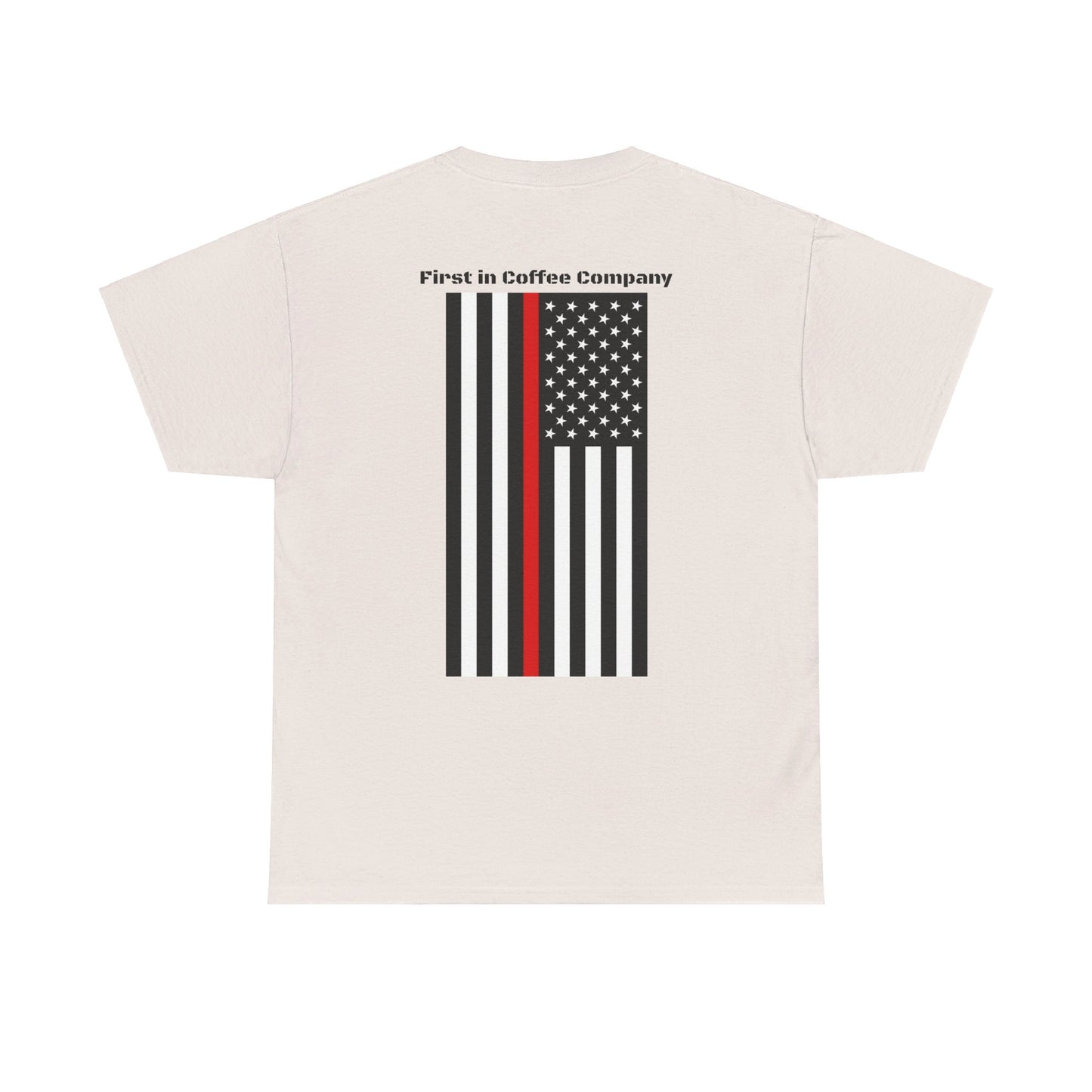 First in Coffee Thin Red Line Tee