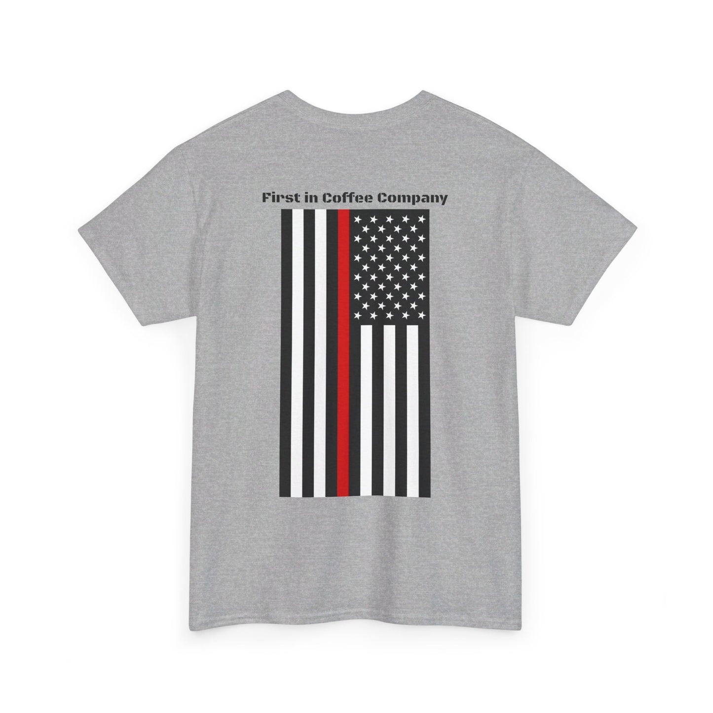 First in Coffee Thin Red Line Tee