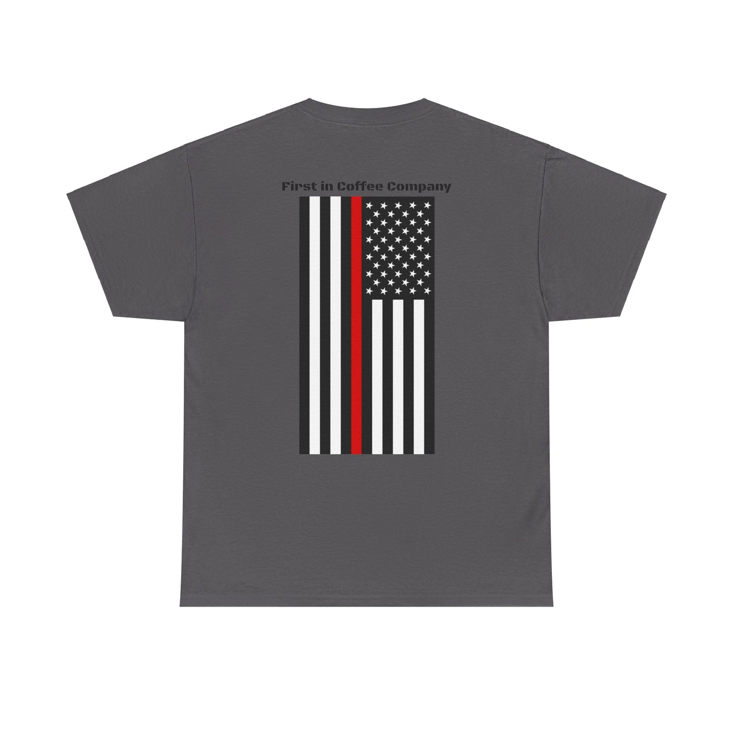 First in Coffee Thin Red Line Tee