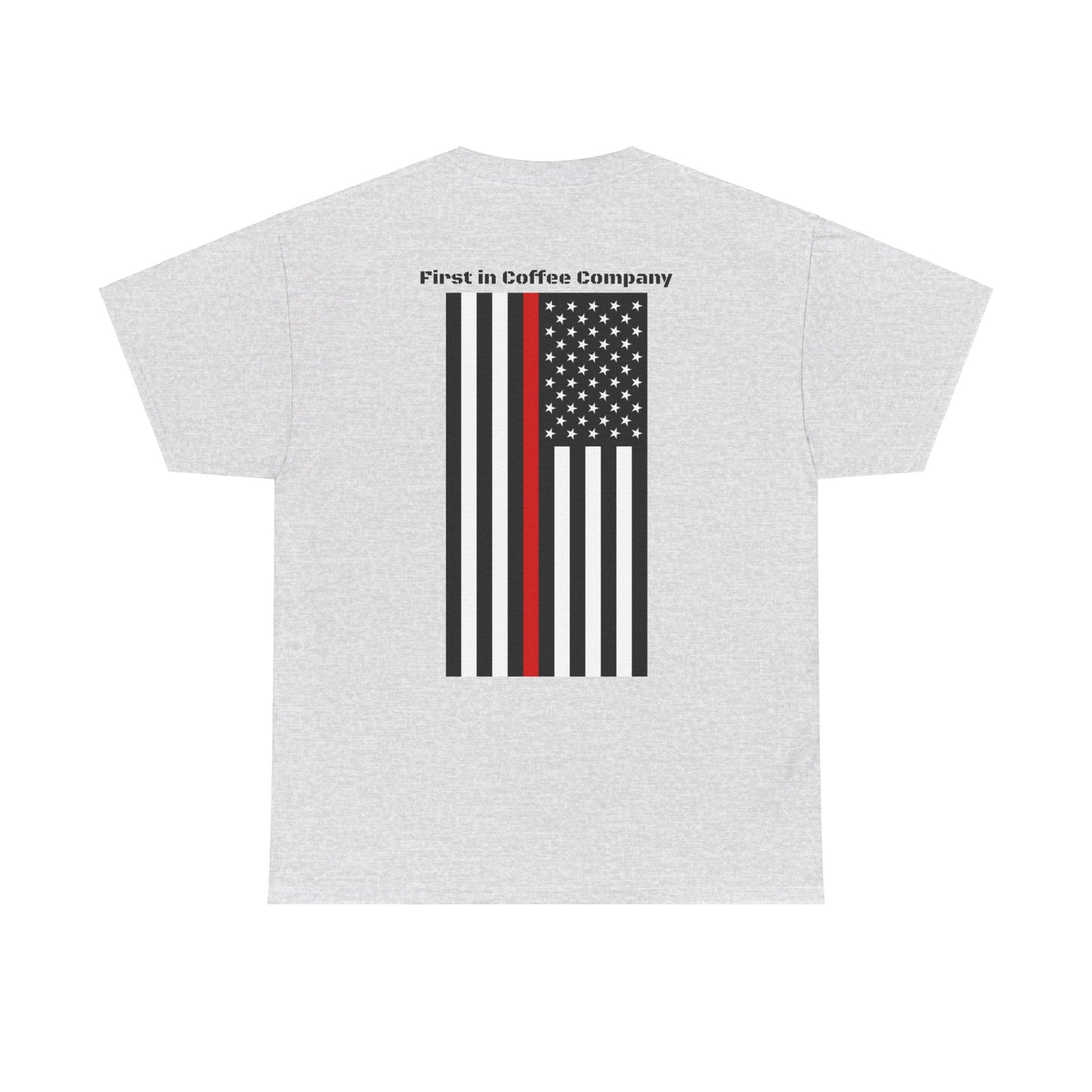 First in Coffee Thin Red Line Tee